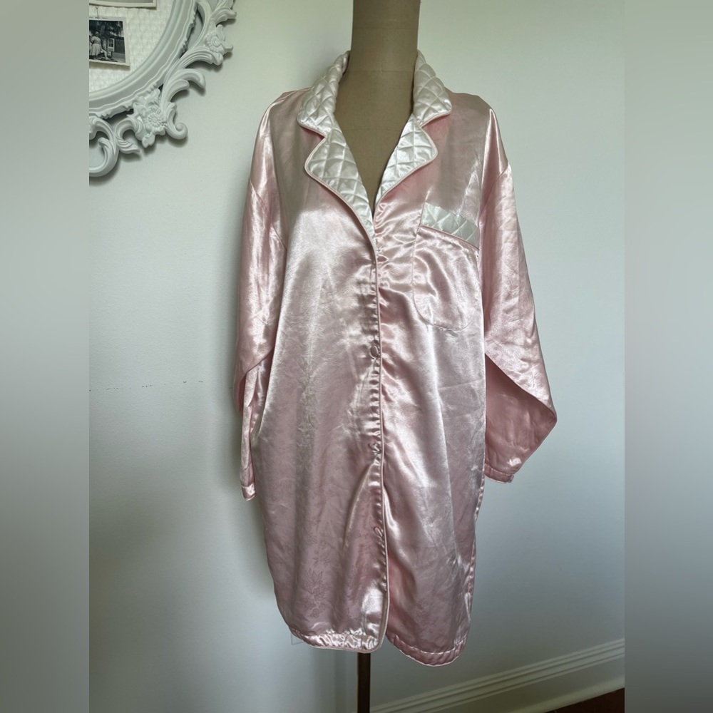 Vintage Victorias Secret Satin sleep shirt,robe,coverup PS